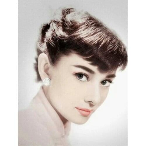 Full Square Drill Cross Stitch Female Star Audrey Hepburn 5D DIY Diamond Painting Rhinestone Embroidery Home Decoration Crafts