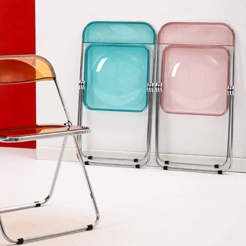 Zq Transparent Chair Acrylic Dining Chair Ins Milk Tea Shop Restaurant Studio Photography Crystal Folding Chair