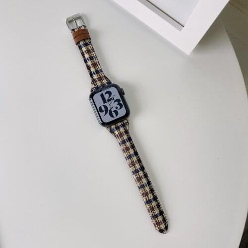 Newest Leather Bracelet Loop for Apple Watch Series 6SE 5 4 3 2 1 Women Lattice Band for iWatch 40mm 44mm Correa Strap 38mm 42mm