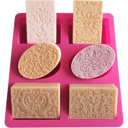6 Holes 3D Silicone Soap Mold Soap Making Moulds Supplies Candle Form Resin Craft Home Decor
