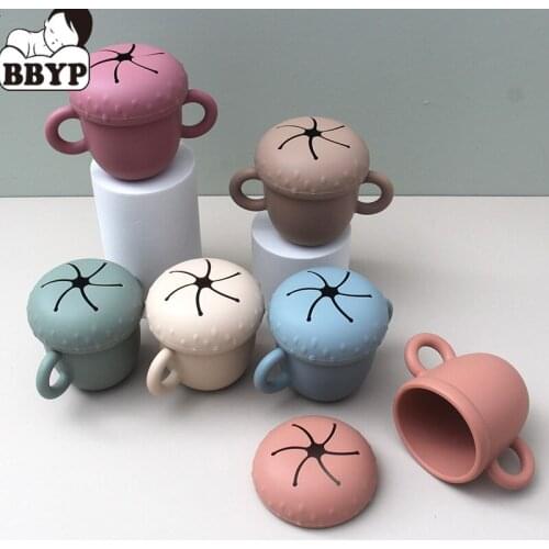 Silicone Snack Cup Silicone Bottle Toddler Snack Catcher Food Grade Collapsible Cup No Spill Food Baby Cups
