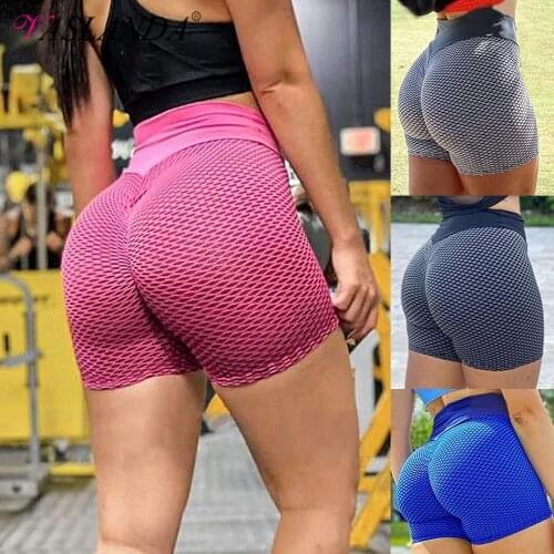 Butt Lifting Sport Shorts for Women High Waist Tummy Control Workout Shorts Gym Textured Leggings Ruched Booty Running Shorts