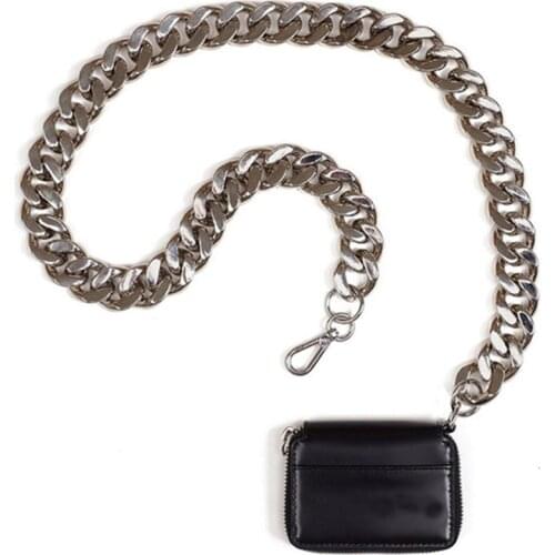 NEWDISCVRY Women Totes Ins Thick Metal Chain Shoulde Bike Wallet Mini Bag Coin Purse Fashion Women Pack Leather Crossbody Bags