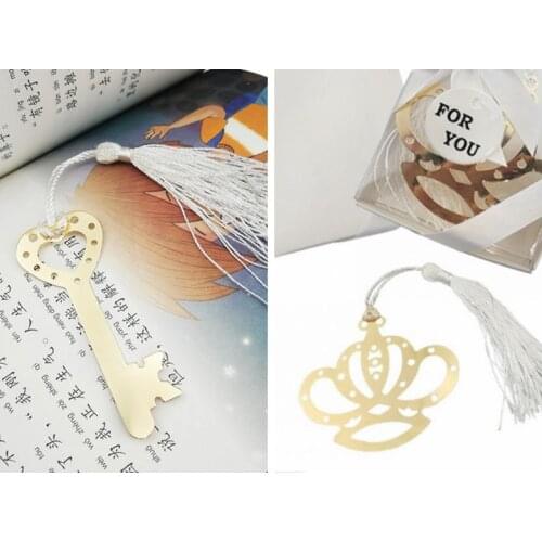 Wedding souvenirs favors for guests of Crown bookmark and Key design bookmark gifts For Bridal shower Party decorations 40Pcs