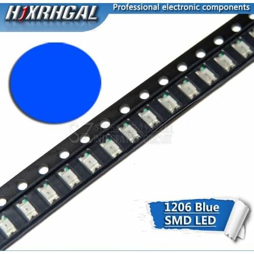 100pcs blue 1206 SMD LED diodes light new and original hjxrhgal