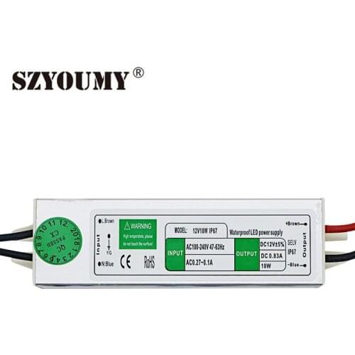 SZYOUMY Led Driver 12V 10W Waterproof IP67 Power Supply 12V DC Transformer Adapter For Led Light Outdoor Light