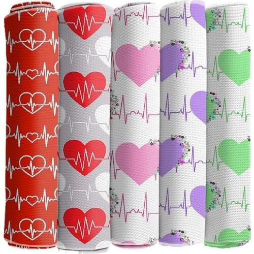 Bubble Cloth Electrocardiogram Printed Pattern Polyester Cloth for DIY Curtain Tablecloth Home Textile Polyester Cloth 50*145CM