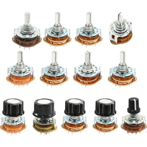 Uxcell 2-5pcs Rotary Switch Band Selector 2/3/4 Pole 3/4/6 Position Selectable Single Deck for Electronic Devices