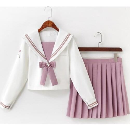 Japanese Pink JK Uniforms College Middle School Students Sailor Uniforms School JK Uniforms Anime Cosplay Students Clothing