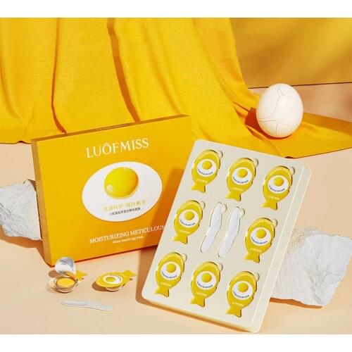 Egg Collagen Yeast Tender Hydration Facial Mask Moisturizing Smoothing Delicate Refreshing Skin Care Smearing Type 8 Piece Set