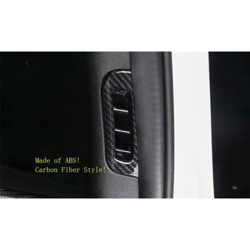 Yimaautotrims Chrome / Carbon Fiber Style Interior For Jeep Grand Cherokee 2014 - 2019 Pillar A Air AC Outlet Vent Cover Trim