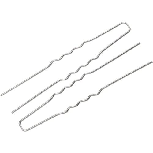 DoreenBeads Wave Bobby Pins Findings Barrette Clip Grips Hair Dull Silver Color 65mm(2 4/8")x 10mm(3/8"),100 PCs