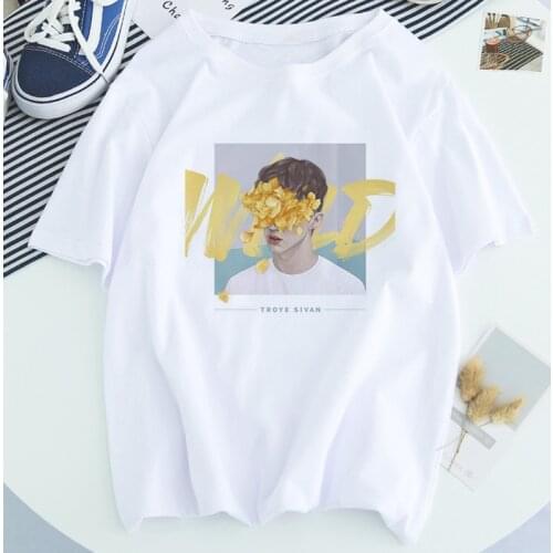 Troye Sivan Harajuku Art Album Print Tops Summer Fashion Women Female T-shirt Tees Chic Fun Cute Casual Vintage Loose Clothing
