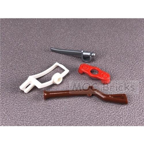 10sets/lot MOC Bricks Pirate Flintlock Musket Imperial soldier Weapon set 2561 Building Blocks DIY Toys for children Xmas gifts