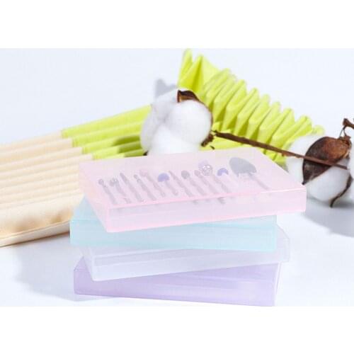 14 Slots Empty Clear Nail Drill Bits Storage Case Box Plastic Display Grinding Heads Holder Organizer Manicure Container