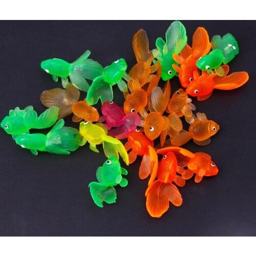 20pcs Rubber Simulation Small Goldfish Gold Fish Kids Toy Decoration Bath Toy