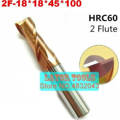 2F-18*18*45*100 HRC60,carbide Square Flatted End Mills coating:nano TWO flute diameter 18.0mm, The Lather,boring Bar,cnc,machine