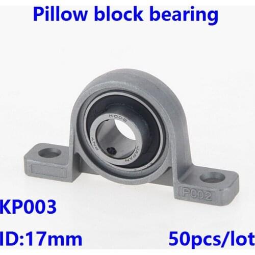 50pcs/lot KP003 17mm zinc alloy bearing pillow block Mounted support Spherical Roller Bearing Shaft Support Spherical Roller