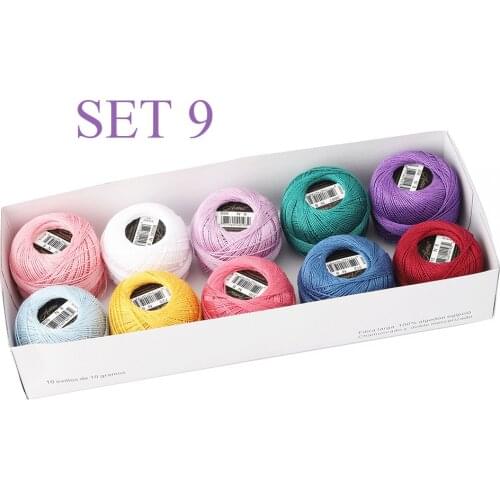 90 Colors Pearl Cotton Crochet Thread 10 Grams Each Ball Size 8 Double Mercerized Long Staple Egyptian Cotton 10 Balls Box