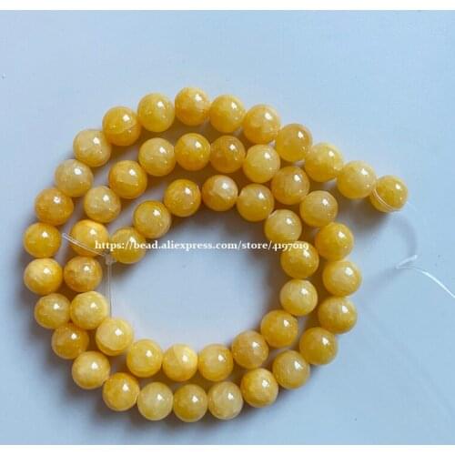 Free Shipping New Arrival Yellow Persian Jades Gem Beads 15" Strand 6 8 10mm Pick Size For Jewelry Making