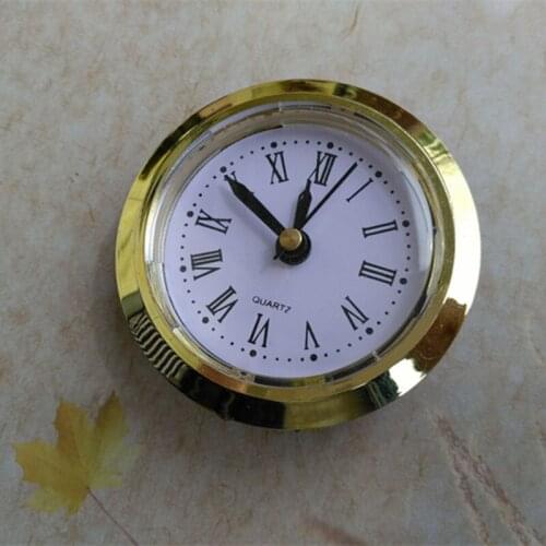 10PCS/Lot Diameter 50MM QUARTZ CLOCK Insert Gold Rim Classic Clock Craft Quartz Movement Round Clocks Head Insert Quartz