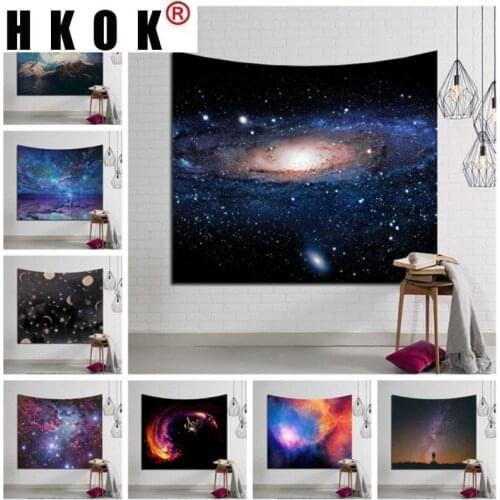 HKOK Planet Space Tapestry Wall Rugs Wall Hanging Fabric Mural Background Cloth Towel Beach Fabric Blanket Dorm Living Home Deco