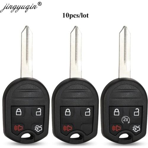 Jingyuqin 10pcs 3/4/5 Buttons Remote Key Shell For Ford Edge Explorer Ranger Windstar Expedition Mustang for Mazda Fob Case