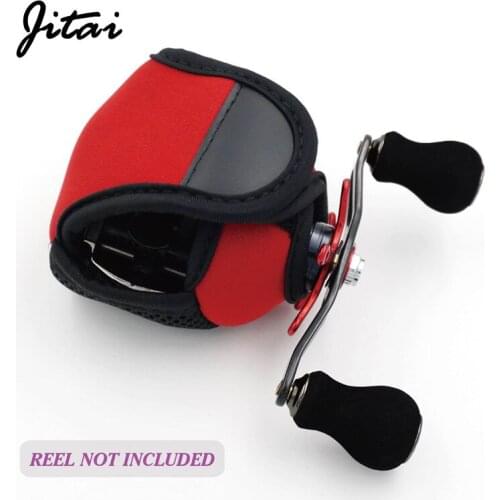 JITAI High Elastic Breathable Fishing Reel Bag Red Nylon Material Light 0.19kg Strong Viscosity Protective Case For Fish Wheel