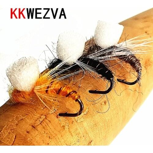 KKWEZVA 18PCS fly fishing lure dry floating type insect similar to artificial fly bait carp bait fishing Tackle