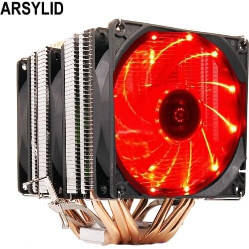 ARSYLID CN-609-P CPU cooler 9cm fan 6 heatpipe dual-tower cooling for Intel LGA775 1151 115x 1366 2011 for AMD AM3 AM4 radiator