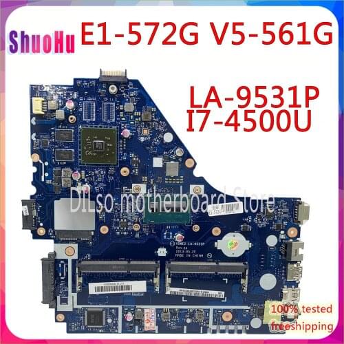KEFU V5WE2 LA-9531P Mainboard For Acer E1-572G E1-572 V5-561G Motherboard LA-9531P I7-4500 CPU HD 8750M Test Work 100% Original