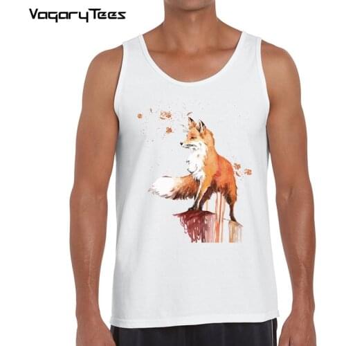 Harajuku 2019 Fox Animal Print tank top men Tops Camiseta Feminina graphic vest male Tops Female White casual