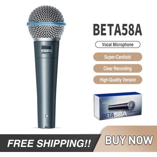 BETA58A Wired Professional Vocals Microphone BETA57A Super-Cardioid 58A Dynamic Mic For Live Vocals Karaoke Stage Recording