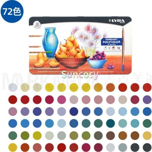 LYRA Oil Color Pencils Set,Set of 12 24 36 72, Rembrandt Polycolor Sketch Pencils Crayons Lapices Germany