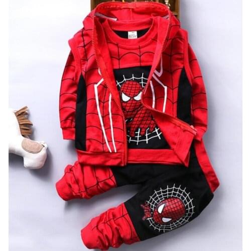 New Baby Spider Man Clothing 2021 Puts Cat Sports Pack for Boys Clothing Lent Suits Kids Clothing 3Pcs Set Get Jumpsuit Fall