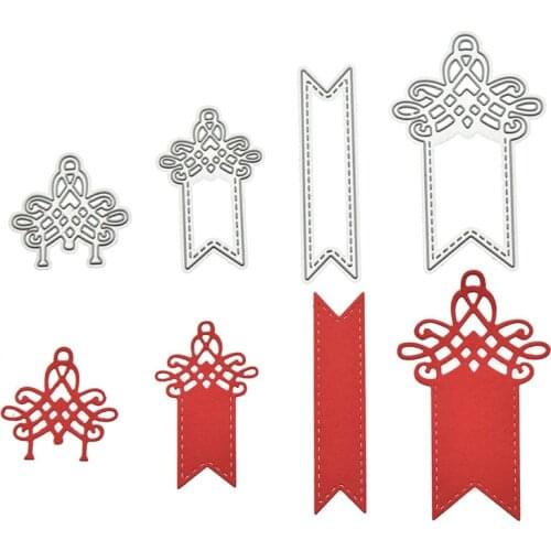 New Arriving 4Pcs/lot Flower Metal Cutting Dies Embossing Folder Label Hangtag Template For DIY Scrapbooking Album Paper Crafts