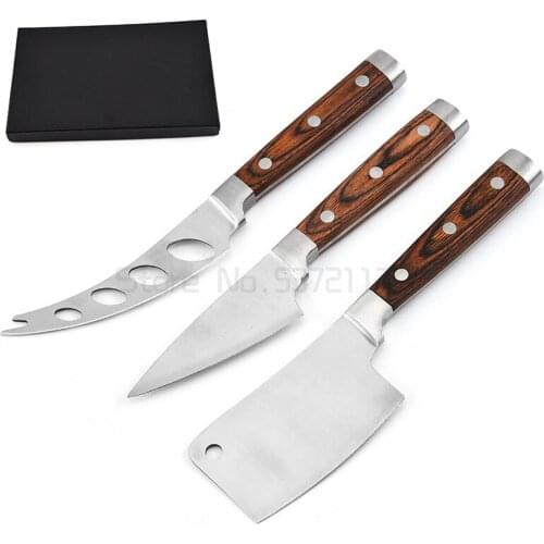 Stainless Steel Cheese Knife with Rosewood Handle Gift Cheese Knife Butter Knife Kitchen Baking Utensils