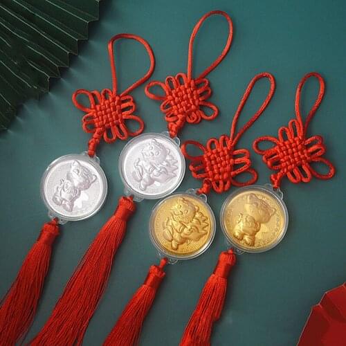 HOEADEN 2022 China New Year Tiger Year Original Commemorative Gold Silver Coin Pendant