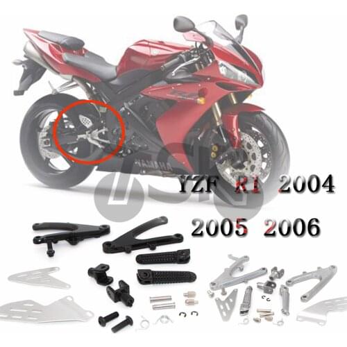 Front Motorcycle Footrests Bracket Foot Pegs For YAMAHA YZFR1 YZF-R1 YZF R1 2004 2005 2006