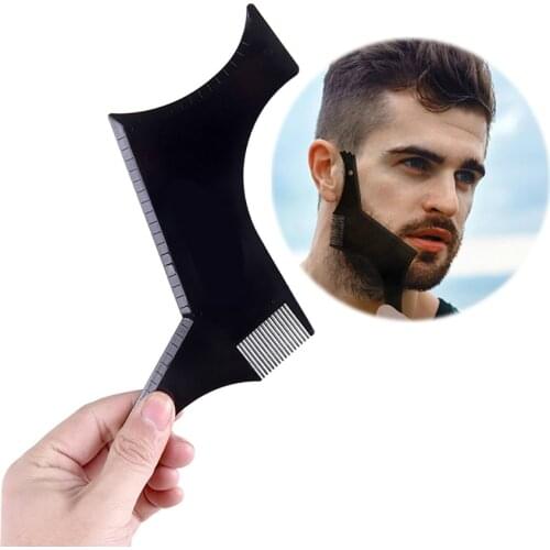 Men Beard Comb Beard Shaping Styling Template Comb Stencil for Mens Beards Trim Combs Lightweight Flexible for All-In-One Tool