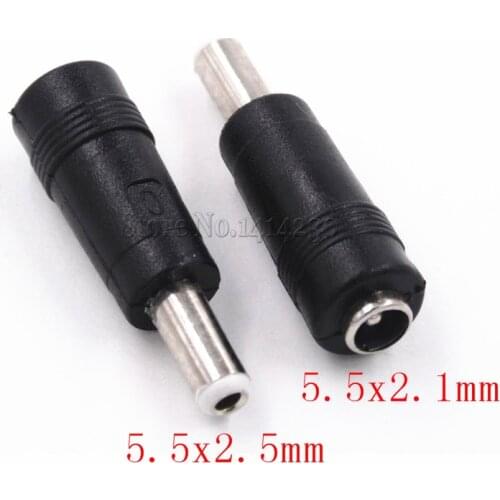 Connector For Dc Power Adapter Connector Plug Conversion Head Jack Female Socket 5.5*2.1mm Turn To Male 5.5*2.5mm