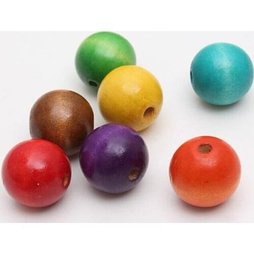 50pcs/100pcs 18/20/25mm Multicolor Spacer Wood Beads Round Wooden Beads Accessory Wood Ball for Jewelry Pendant Making DIY