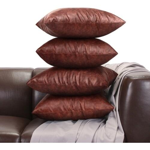 45*45 PU Leather Luxury Pillow Hugs Pillowcase Office Home Decor Throw Cushion Cover Sofa Decorative Cushions Pillowcase 40014