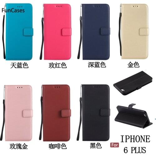 Luxury Flip Phone Case sFor Capa iPhone 6 Plus Holsters Clips Case Plain Fitted Case For iPhone 6S Plus Handytasche Phonea
