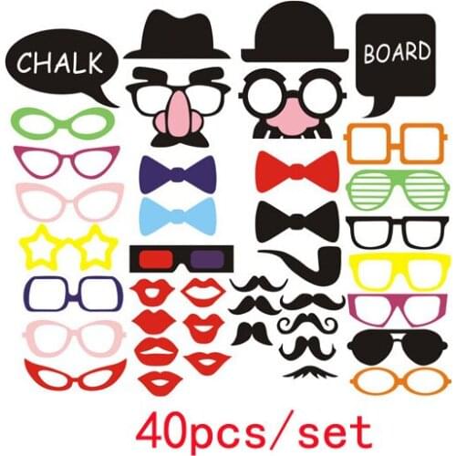 Happy Day Funny Photo Booth Props DIY Brides Wing Girl Glasses Mustache Photo Accessories Wedding Event Party Supplies
