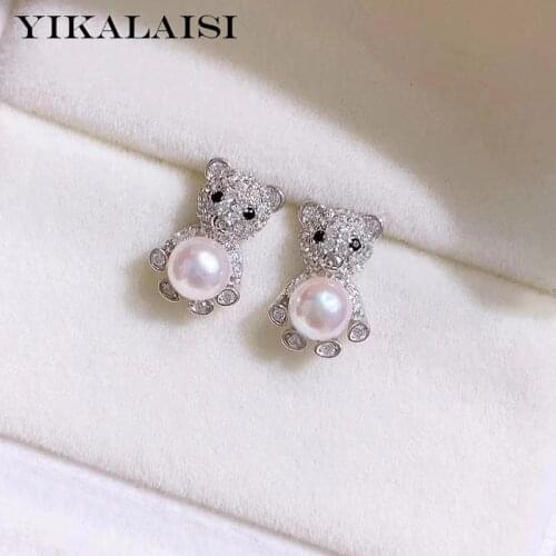 YIKALAISI 925 Sterling Silver Jewelry Pearl Earrings 2020 Fine Natural Pearl jewelry 6-7mm stud Earrings For Women wholesale