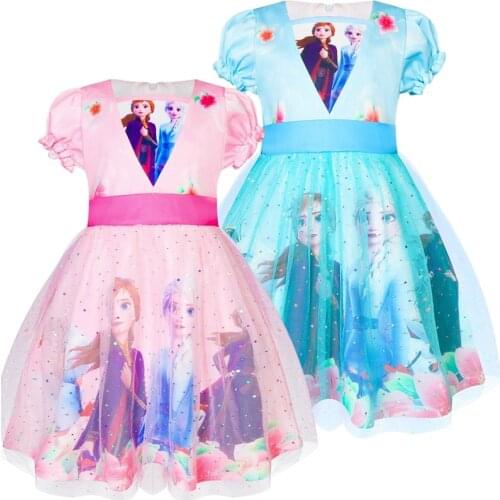 The Snow Queen "Frozen" 2 Christmas Gift Baby Girl Dress Cinderella Cosplay Costume Banquet Dress Princess Dress Child Costume
