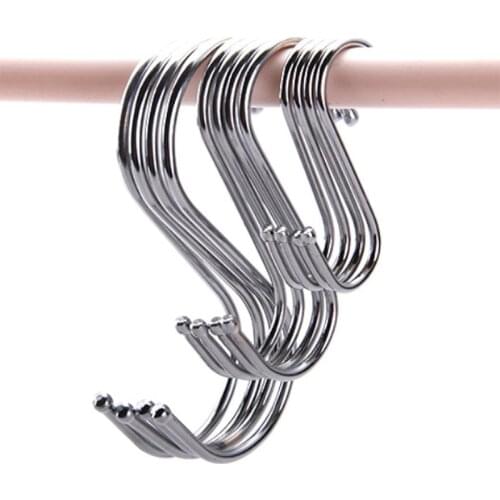 Universal Stainless Steel S Hook for Kitchen Tableware Pot Pan Clothes Storage Multifunction Hooks Hanger Clasp Rack Pack of 10