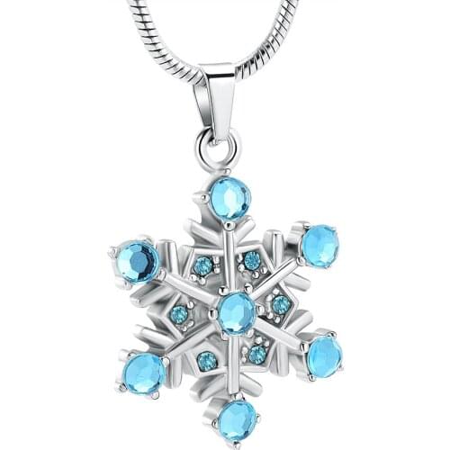 Cremation Urn Jewelry Necklace cremation Jewelry for Ashes Gift for Ashes Keepsake Snowflake Shape Pendant