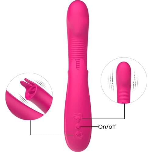 10 Mode G-Spot Heating Tongue Vibrator USB Charging Clitoris Stimulator Dildo Vibrator Oral Lick Sex Toys for Woman Masturbator